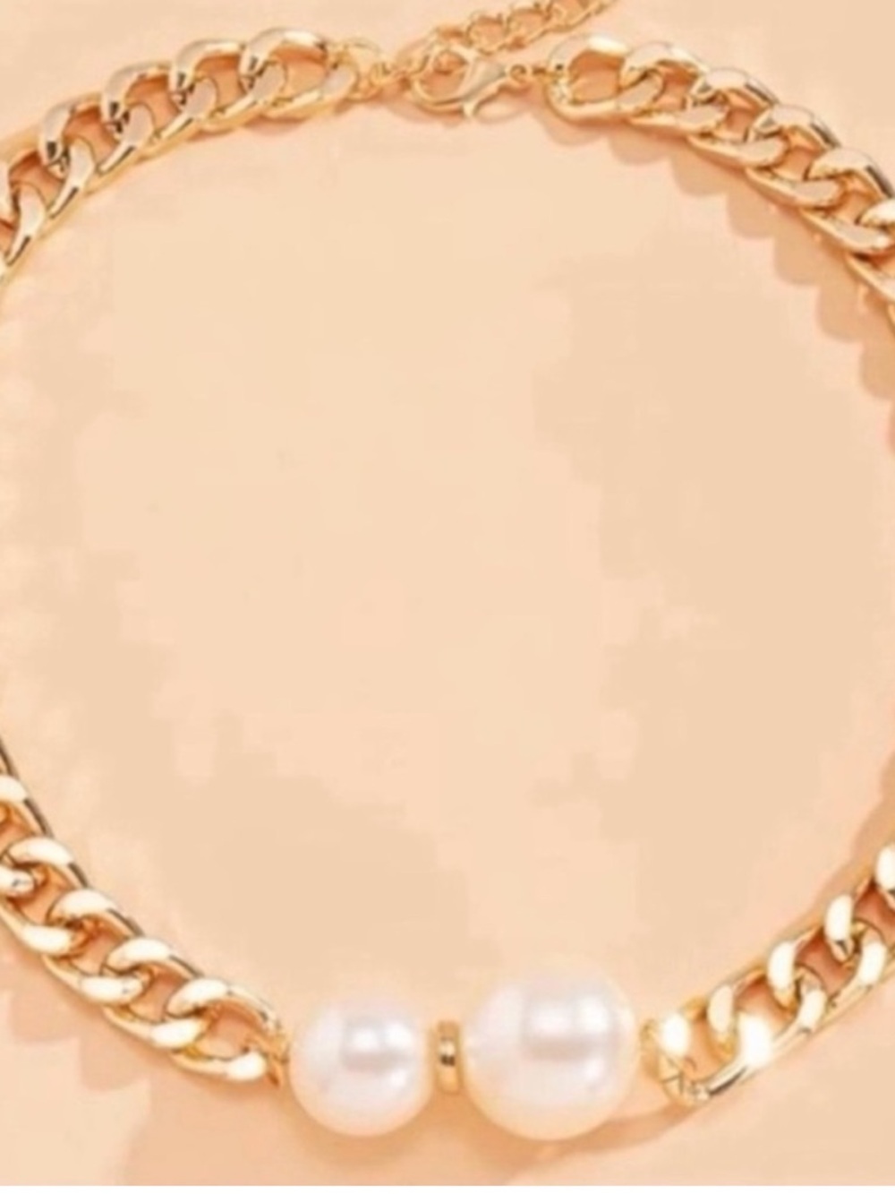Anthropologie Gold Chain Choker with Pearls